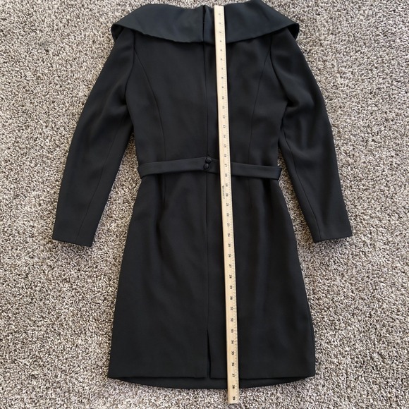 Vintage 80s Victor Costa Nahdree Cross Strap Collared Dress Womens 8 Black USA - Picture 8 of 11